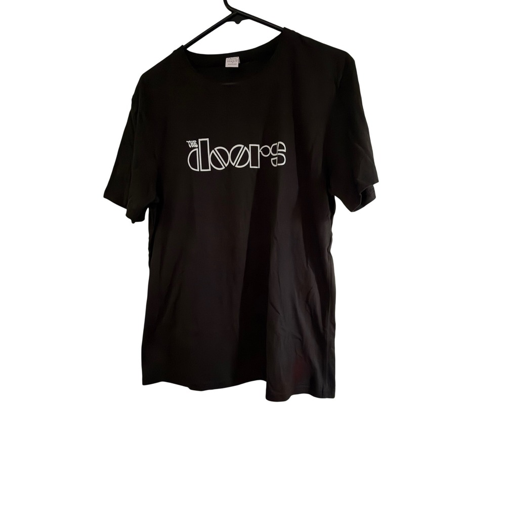 The Doors Band Logo Graphic T-Shirt Mens Medium Black Short Sleeve Rock Tee